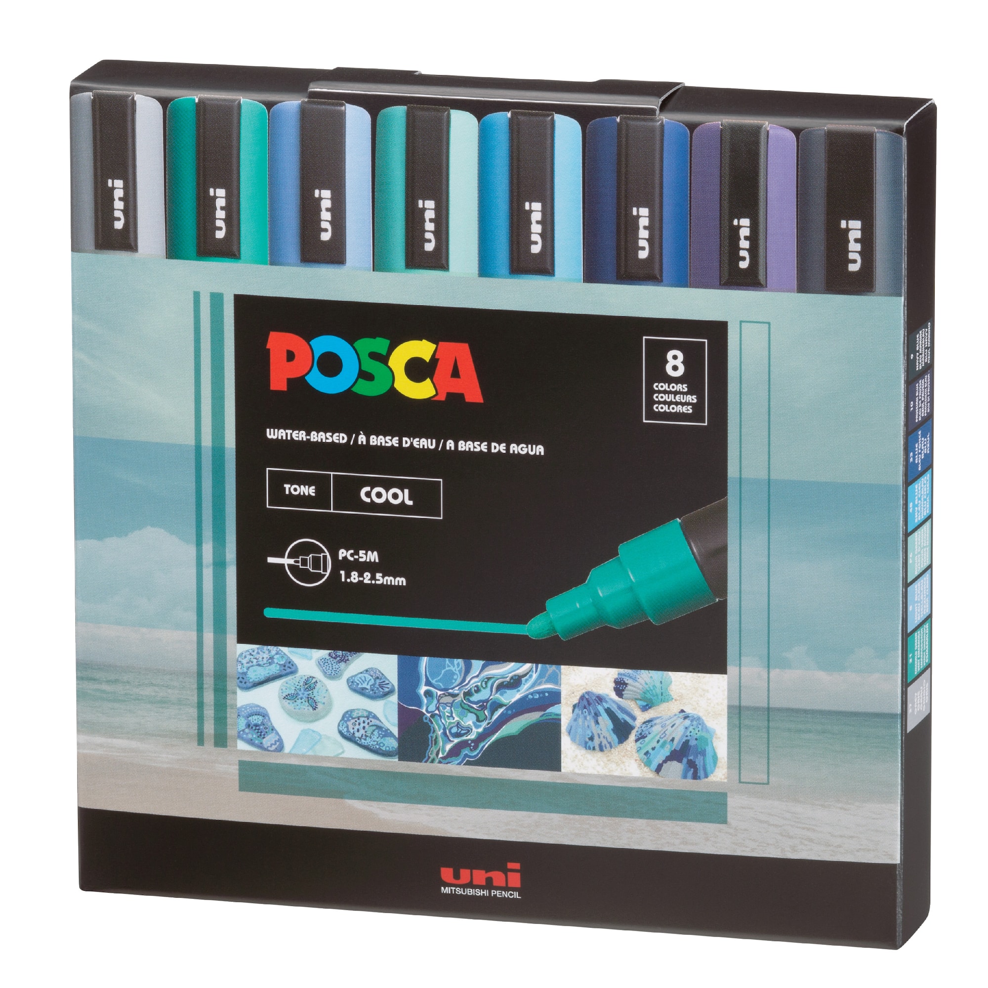 POSCA PC-5M Cool Tones Paint Marker Set